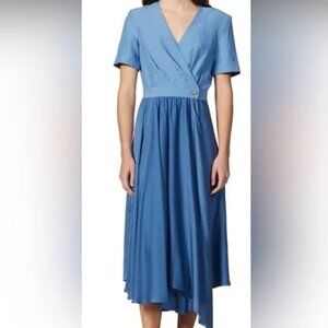 Sandro Blue Wrap Dress US 0/XS, FR 34